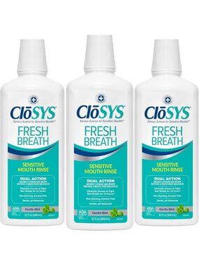 Fresh Breath Mouthwash, 32 oz, Gentle Mint Flavor, 3 Pack - Oral Care Essential